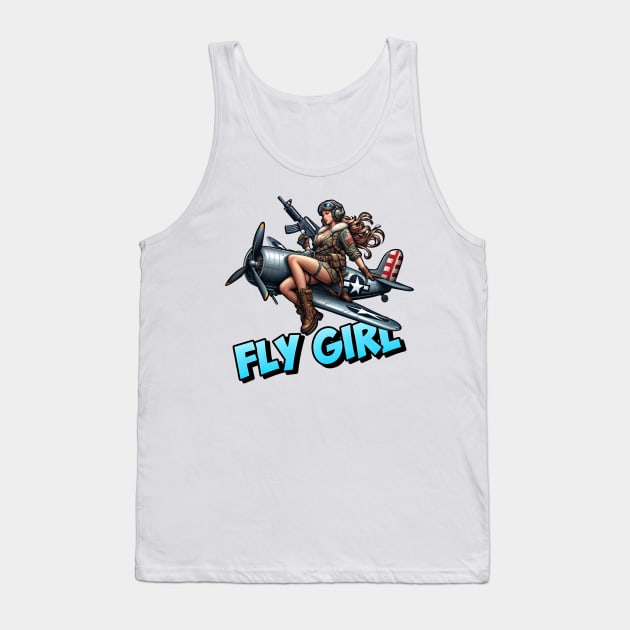 Fly Girl Tank Top by Rawlifegraphic